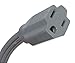 Heavy Duty Extension Cord Wire, (15 FT), Ideal for Air Conditioner and Major Appliance