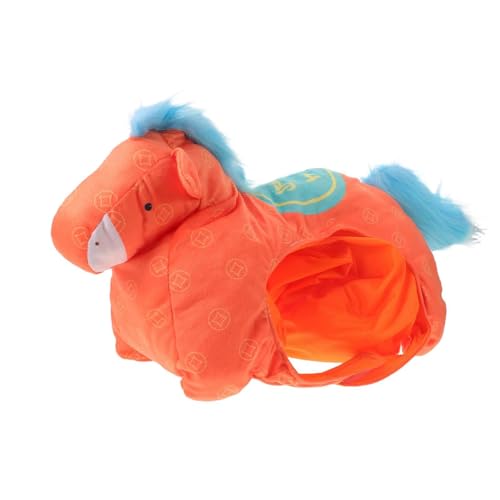 Chapeau en peluche cheval orange rigolo pour bandeau année et fête