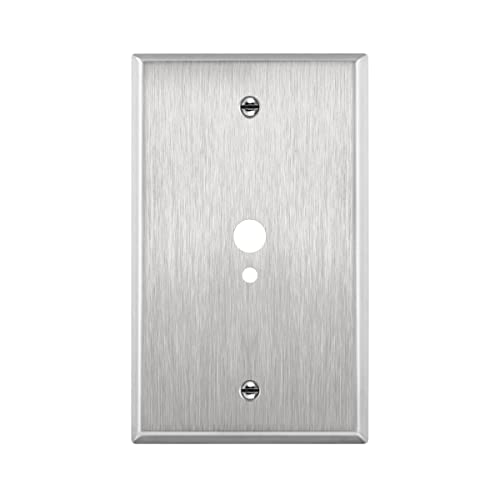 ENERLITES 0.374" and 0.177" Diameter Holes Phone Cable Metal Wall Plate