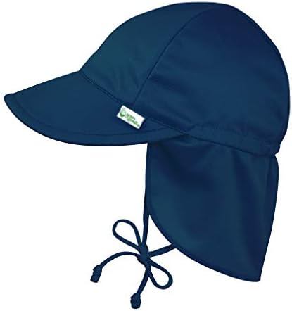 i play. by Green Sprouts Baby & Toddler Flap Sun Protection Hat, All-Day UPF 50+ Sun Protection for Head, Neck & Eyes, Navy, 9-18 Months