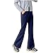 gsatuba Girls Fashion Sweatpants Cotton Elastic High Waisted Flared Bell Bottom Pants Cozy Soft Kids Workout Athletic Joggers Navy Clothes Kids Size 9 Years