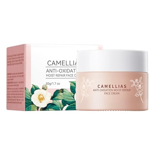 Crema Facial De Camelia,Crema Para El Cuidado Facial,Crema Reparadora Facial,Crema Hidratante Calmante,Crema De Día Reafirmante,Deja La Piel Suave,Húmeda Y Brillante,para Todo Tipo de Pieles,50g ﻿