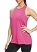 Mippo Workout Shirts for Women Loose Fit Long Tank Tops Yoga Gym Shirts Athletic Wear Workout Top Tennis Tops Fuchsia L