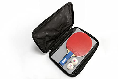 BUTTERFLY Pokrowiec na rakietkę do tenisa stołowego Logo Case | Pokrowiec na rakietkę do tenisa stołowego + ochrona przed złamaniem do 2 rakietek | prostokątny design, czarny