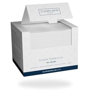 Clean Skin Club Clean Towels XL™, 100% USDA Biobased Face Towel, Disposable Face Towelette, Eczema Association Accepted, Makeup Remover Dry Wipes, Ultra Soft, 100 Ct, 2 Pack