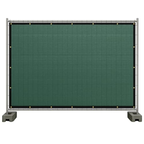 Masgard Bauzaunnetz Sichtschutz für Bauzaun Zaunblende 150 g/m mit Kantenverstärkung und Ösen (dunkelgrün 1 80 m x 3 45 m)