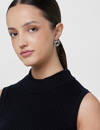 Image of BlissClub Move All Day Sleeveless Top, 100% Cotton,Turtleneck Collar,High Side Slits,Versatile
