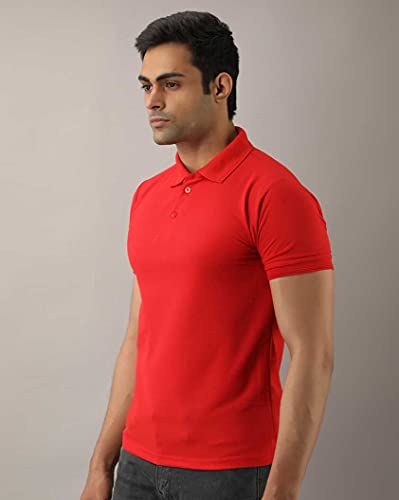 Image of INKKR Men's Polo Neck Half Sleeve Solid T-Shirts