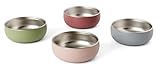 Monkey Proof™ Non-Toxic Stainless Steel Child Bowl 5” with Non-Slip Silicone Shell, Multi-color, (Set of 4 bowls) Unbreakable, Mess Free Feeding for Babies, Toddlers, Kids, BPA free