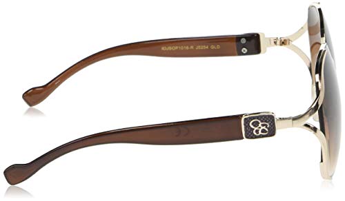 Jessica Simpson Women's J5254 Square Metal Sunglasses With Vented Temple Enamel Temple Logo & 100% Uv Protection,Gold,63 Mm #TOP2
