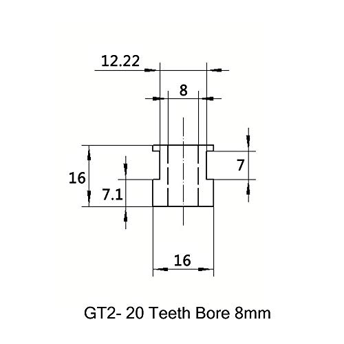 Saipor GT2 Timing Belt Pulley 20 Teeth Bore 8mm(5pcs), Aluminum Synchronous Wheel for 3D Printer