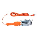 SEAFRONT Handheld-Arbeitslichtschirm, Tragbarer Fluter mit Verstellbarem Haubenhaken aus Edelstahl und 5 M Langem Kabel für den Werkstatt- und Garagenbau (Silikon+Edelstahl+ABS+Messing)