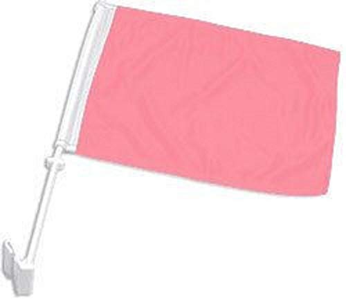 (2 Pack) 12x18 Pink Polyester Car FLAG Window Vehicle 12