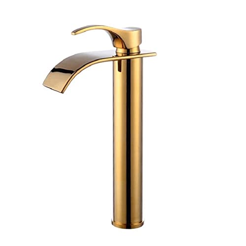 Robinet de salle de bain vintage doré pour vasque surélevée