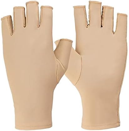Sunfairy 1 Pair of Skin Tone UV Protective Gloves 7 Colours Gel Nail Professional Anti-Ultraviolet Fingerless Gloves to Protect Hands from UV Lamp Nail Dryer (Skin)