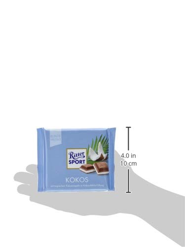 RITTER SPORT Kokos, 100 g, Vollmilchschokolade gefüllt mit köstlicher Kokos-Creme & knusprigen Kokosraspeln… – Bild 4