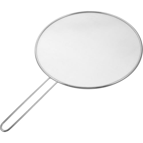 Toyvian Protector Antisalpicaduras Sartén Acero Inoxidable Malla Fina con Mango Seguro para Cocina Cocina Limpia y Control de Cocción