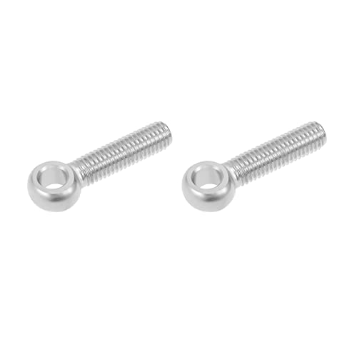 Image of METALLIXITY Shoulder Swing Lifting Bolt (M10x40mm) 2Pcs, 304 Stainless Steel Eye Bolts - for Home Renovation, Pipeline Gate Valves Fasteners, Silver
