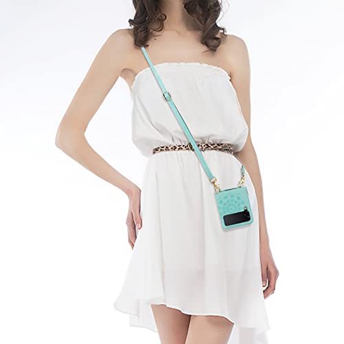 Lbyzcase Wallet Case Compatible With Galaxy Z Flip 4 5G,Women Adjustable Crossbody Lanyard Durable Shockproof Protective Phone Cover For Samsung Galaxy Z Flip 4 2022 (2-Blue) #TOP1