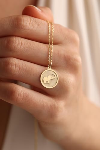 Pendentif éléphant 24 mm avec chaîne câble 45.7 cm - 3