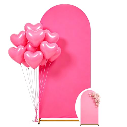 Image of Arch Backdrop Cover 7.2ft Double Color Spandex Arch Stand Cover(Peach&Rose)