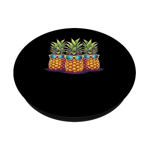 Pineapple Sunglasses Fruit Hawaii Aloha Hawaiian Men Women PopSockets Swappable PopGrip, Black - Image 2