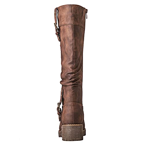 Image of GLOBALWIN Women's Chunky Low Heels Boots Knee High Boots For Women