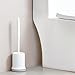 VEVOR Toilet Brush and Holder Set, Toilet Bowl Brush and Holder with Comfortable PP Handle, Compact Bathroom Scrubber Cleaner, Deep Cleaning and Drip-Proof, for Bathroom, RV & Toilets (White & Grey)