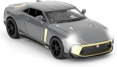 Image of 1:32 Nissan GTR50 Model Car, Diecast Collectible Pull Back Toy Car with Sound and Light for Adults, Kids, Boys, and Girls, Gift (Grey)