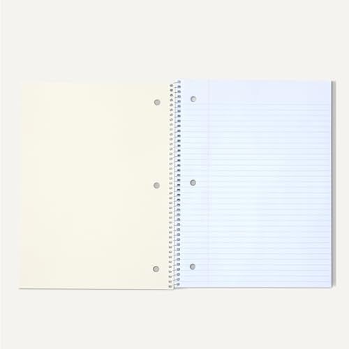 Amazon Basics College Ruled Spiral Notebook, For Work and School, 70 Sheets, 8" x 10.5", Assorted Solid Colors, 5 pack view 4