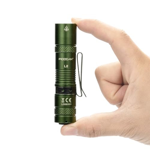 Image of PIOOCAN Rechargeable Flashlights 1200 Lumens EDC Flashlight, AA Pocket Flashlight High Lumens with Clip, Super Bright Small Flashlights, 4 Modes Flash Light for Camping, Home, and Emergencies (Green)
