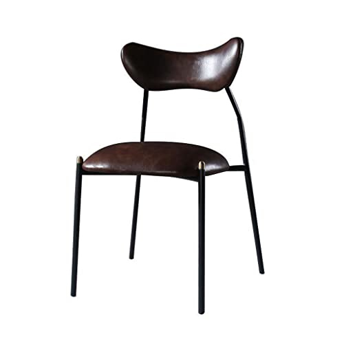 UYKUM Silla de comedor nórdico de lujo para el hogar, respaldo creativo, silla simple y moderna, silla de comedor de cuero vintage tapizada