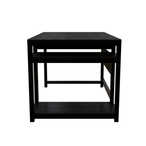 Image of Riyan Luxiwood Carter Computer Table with or Without Keyboard Tray I Made MDF I Large Study Table Size 120x60x75 Cm (with Keyboard Tray, Brown)