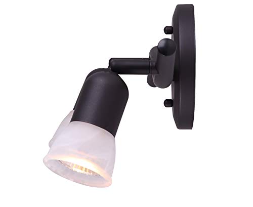 James 2-Light Track Lighting, Oil Rubbed Bronze, Adjustable Alabaster Glass Shades, 50W G10 Compatible, 15 Inch Wide, Modern Industrial Ceiling Spotlight for Kitchen, Living Room, Hallway