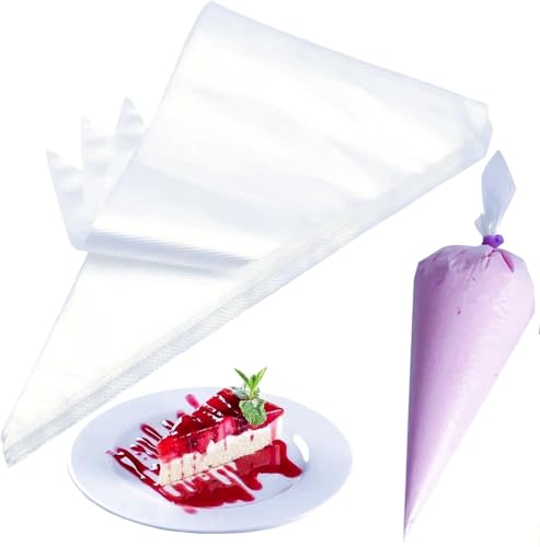 NinBase Disposable Piping Bags 18 inch, 200 Pcs Anti-Burst Disposable Large Pastry Bags for Cupcake, Cream Frosting, Clear Cake Disposable Decorating Bags, Cookie Decoration Supplies NinBase Disposable Piping Bags 18 inch, 200 Pcs Anti-Burst Disposable Large Pastry Bags for Cupcake, Cream Frosting, Clear Cake Disposable Decorating Bags, Cookie Decoration Supplies