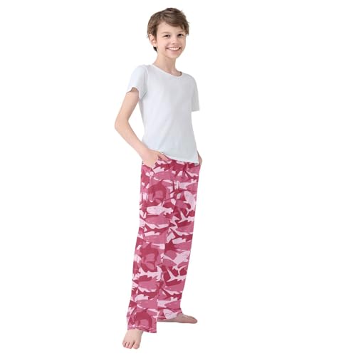 Boys' Pants Pink Danger Shark Long Bottoms Jogger Pants Elastic Waist Trousers with Pockets S-XL4