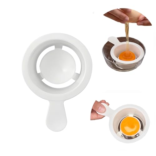 Egg Separator for Raw Eggs - BPA-Free Kitchen Tool for Baking, Splatter-Free Egg White and Yolk Separator for Cakes, Breads, Pastries, Durable PP Design (1-Piece)