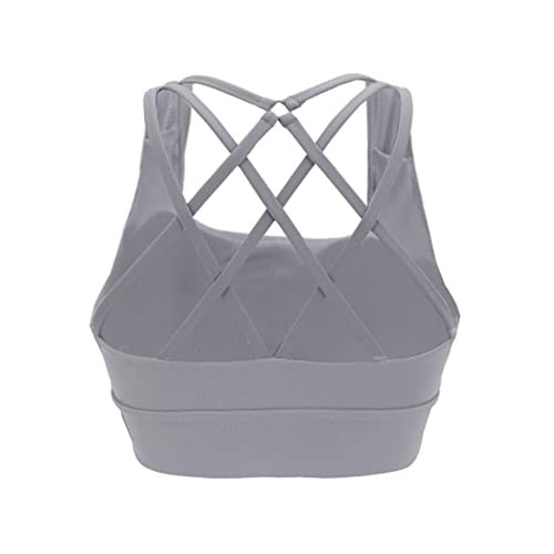 Aoxjox Sports Bras For Women High Impact Fitness Running Training Rebellion Yoga Crop Tank Workout Tops (Grey, Small) #TOP5