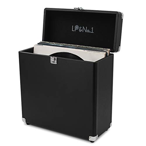 LP&No.1 vinyl record storage rack, record display box, album storage mobile case, capable of...