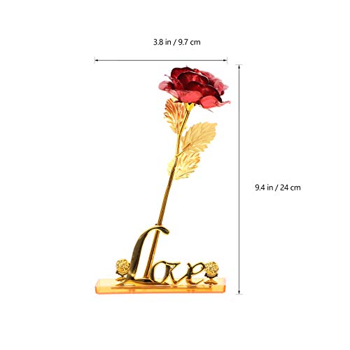 VALICLUD Rosa Eterno Ouro Rosa Real Mergulhado Com Suporte E Caixa de Presente Presente de Flores Ar