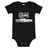 1964 Chevy Impala Convertible Lowrider Classic Car Baby Onesie Short Sleeve one Piece Black