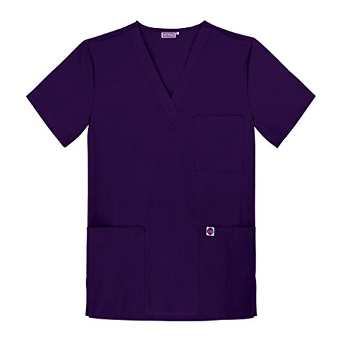 Sivvan Unisex V-Neck 3 Pocket Scrub Top - S8304 - Purple - M