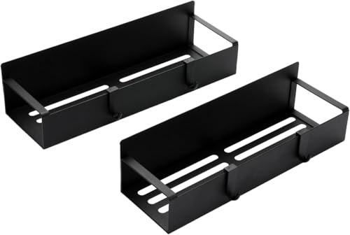 Magnetic Spice Storage Rack Organizer for Refrigerator and Oven Black Fridge Organizers and Storage (2PCS)
