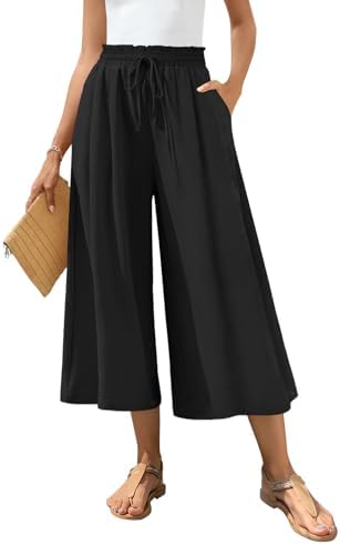 Bestbee Capri Pants for Women Wide Leg Gaucho Capris Teacher Summ...