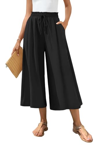 Bestbee Womens Capri Palazzo Pants Dressy Casual Wide Leg Pant