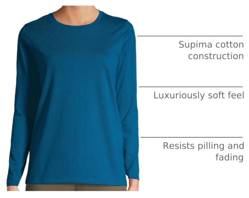 Lands' End Women's Supima Long Sleeve Crew Tee - image 4