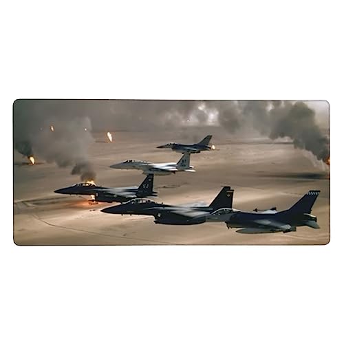 Grand tapis de souris de jeu Jet Fighter fluide et antidérapant