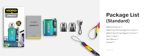 Voopoo Argus P2 Pod System Kit Nikotinfrei Farbe Grau – Bild 5
