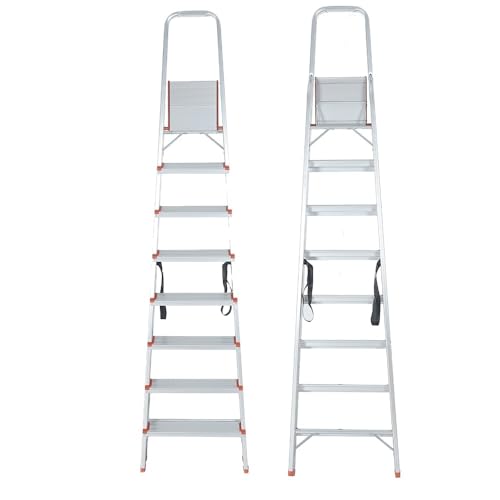 Escabeau pliable aluminium 8 marches Rise en structure métallique stable - 7