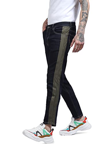 Image of JACK & JONES Cotton Mid Wash Regular Length Slim Fit Men's Jeans
